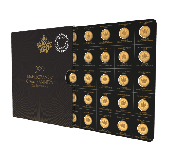 Canadian Gold Maplegram25 (sheet of 25 coins)